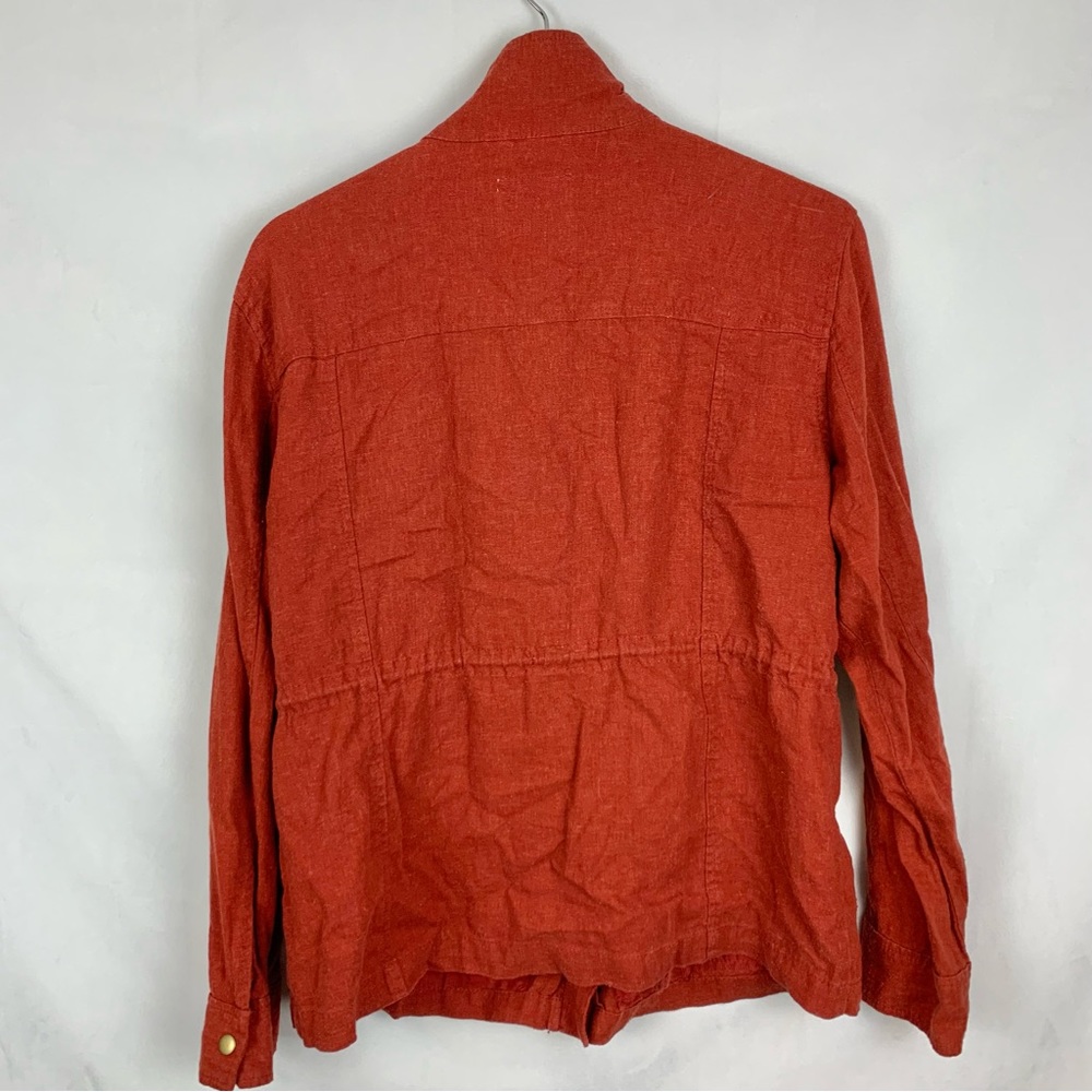 OLD‎ NAVY Brick Red Linen Utility Jacket Sz Sm - Picture 2 of 4